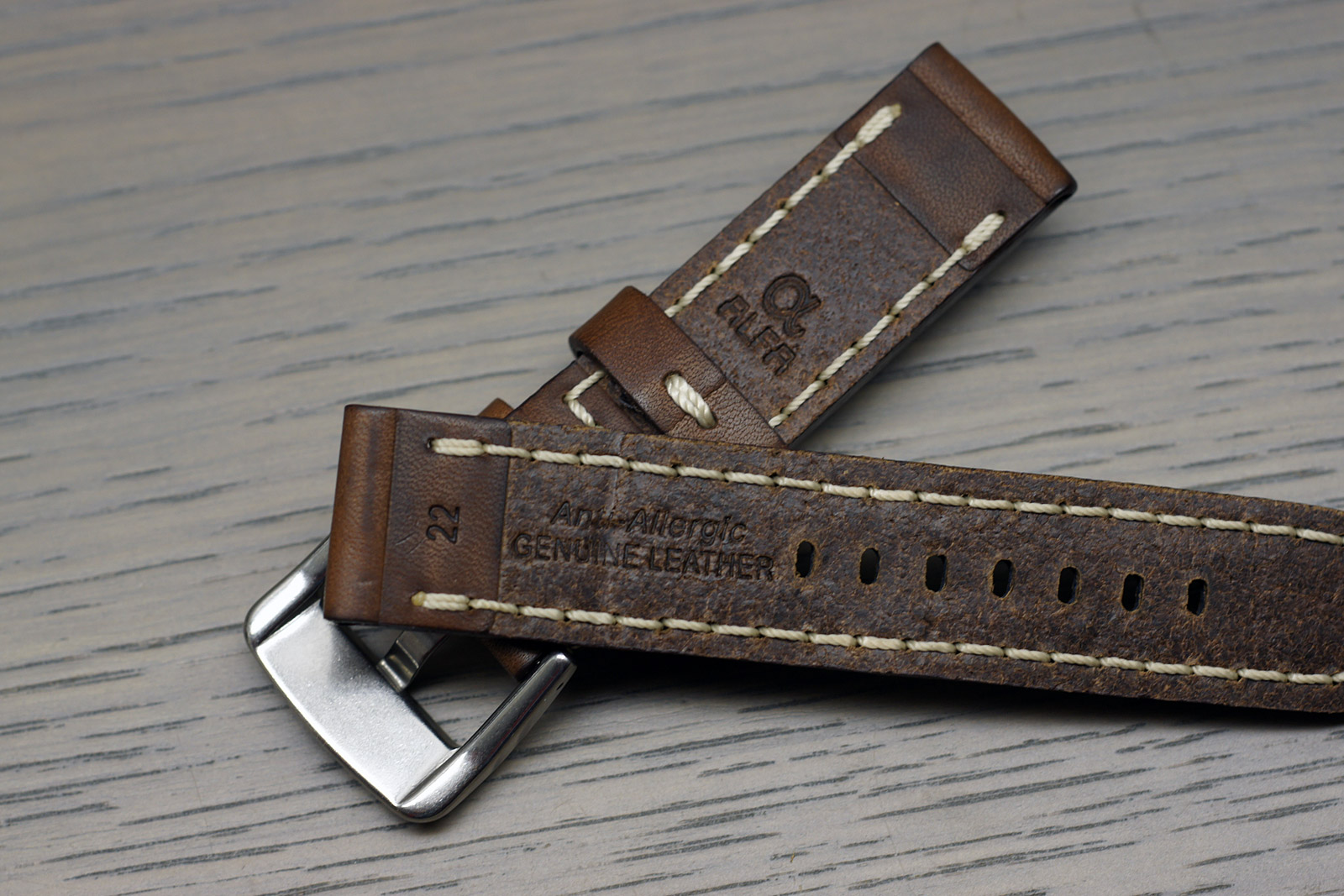 ALFA Panerai Style Brown Leather Watch Strap